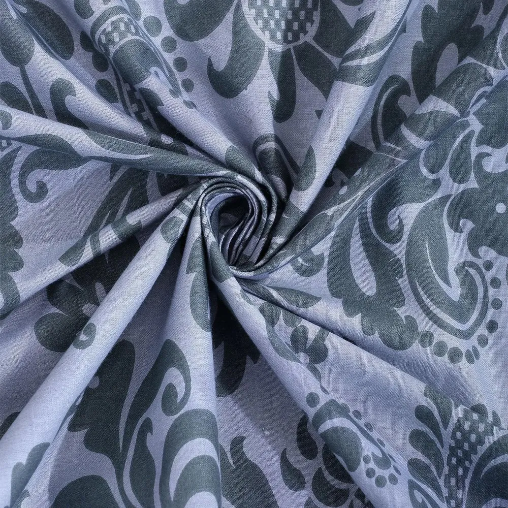 Swayam Blue & Grey Ethnic Pattern Pure Cotton Double Bed Comforter