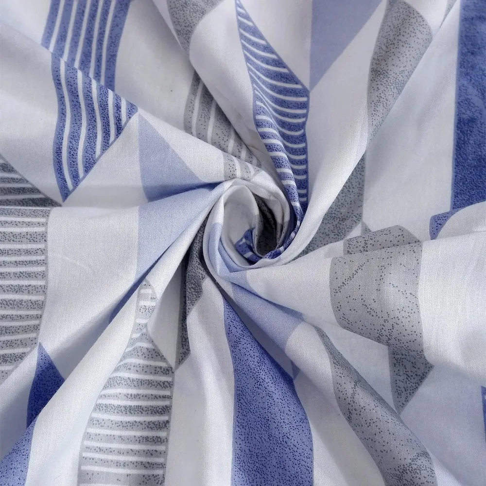 Swayam Blue & Grey Geometric Aesthetics Pure Cotton Double Bed Comforter