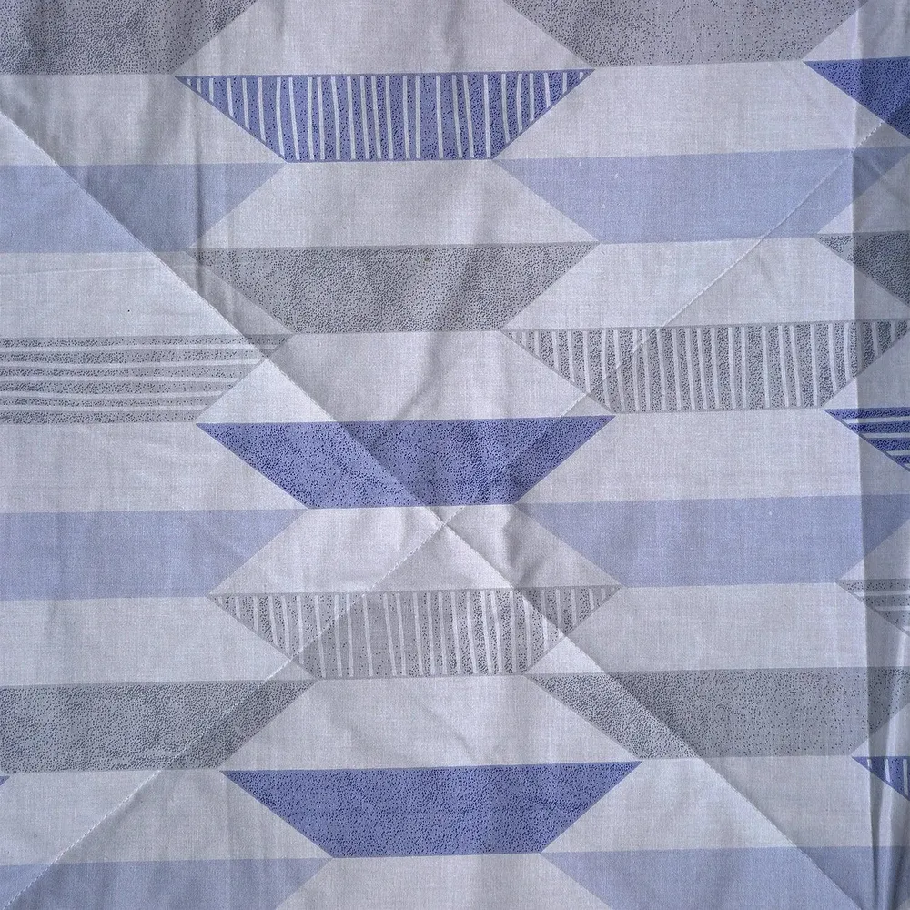 Swayam Blue & Grey Geometric Aesthetics Pure Cotton Double Bed Comforter