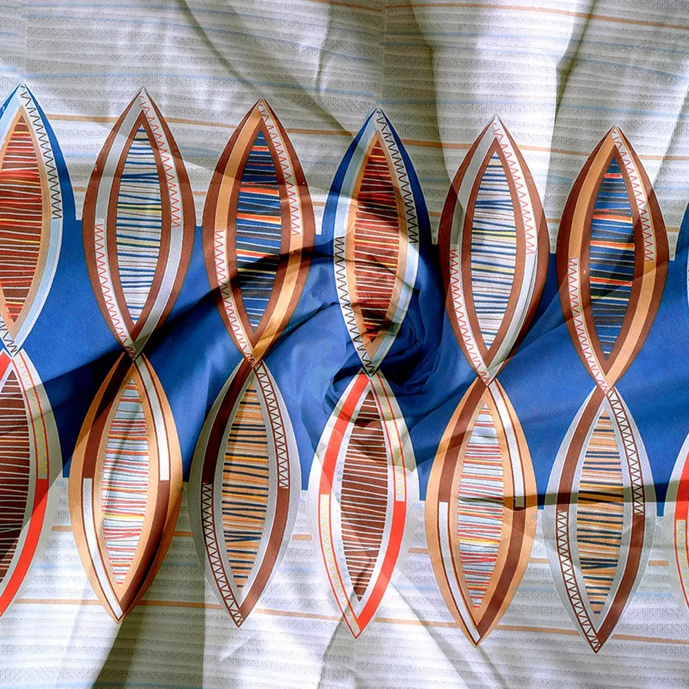 Swayam Blue Tribal Motif Blended Cotton Heavy Double Bed Comforter