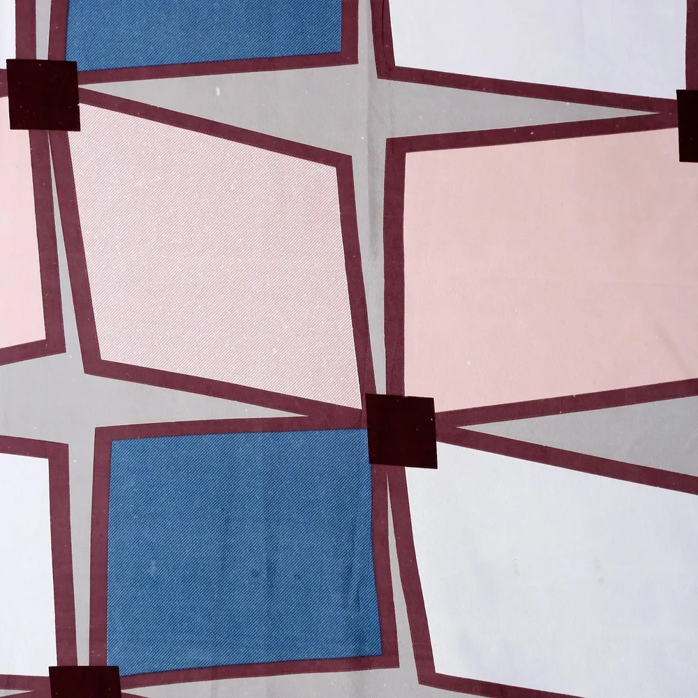 Swayam Blue & White Block Pattern Blended Cotton Heavy Double Bed Comforter