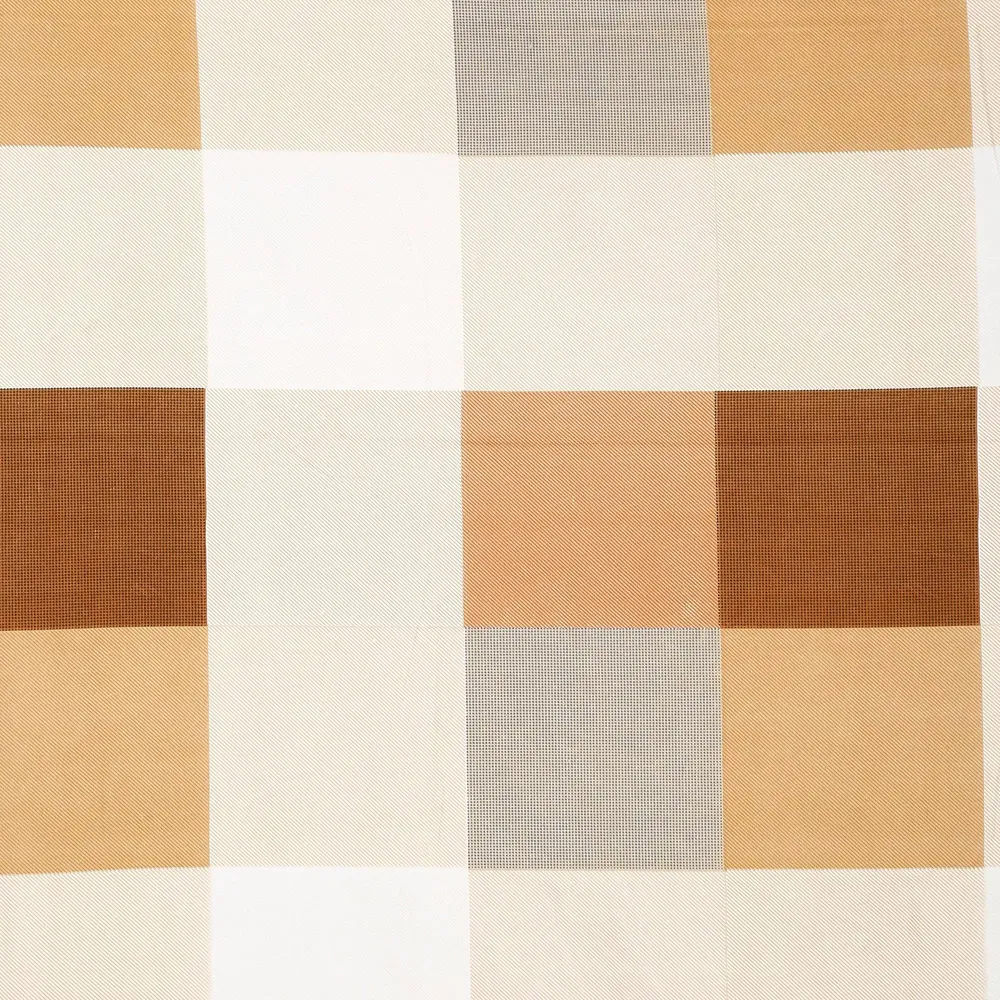 Swayam Brown & Beige Box Pattern Blended Cotton Double Bed Comforter