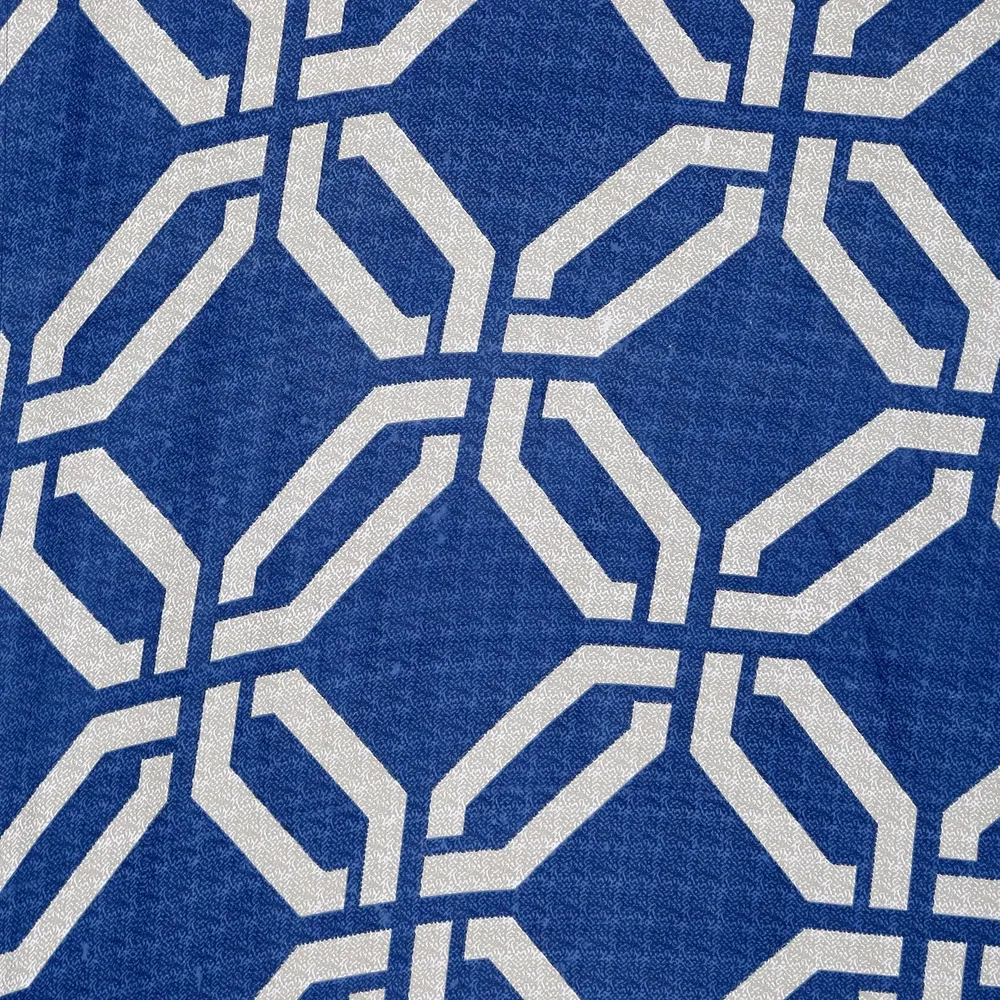 Swayam Chevron Motif Washed Blue Blended Cotton Double Bed Comforter