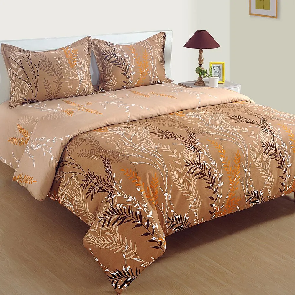Swayam Choco Charm Zinnia Collection Double Bedsheet with 2 pillow covers Double Bedsheet (90 x 108 Inches)
