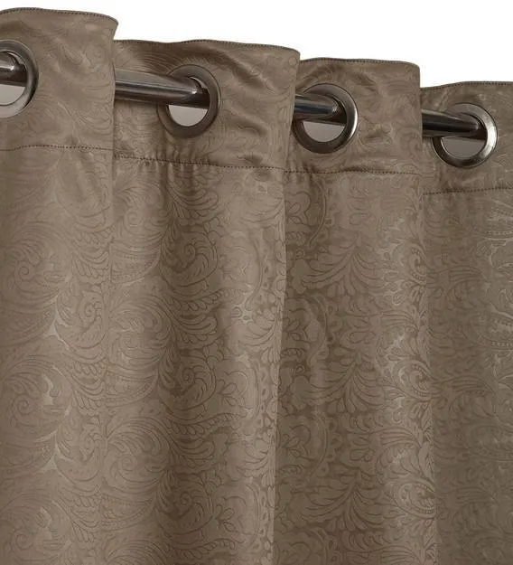 Swayam Chocolate Brown Paisley J&B Blackout Eyelet Window Curtain