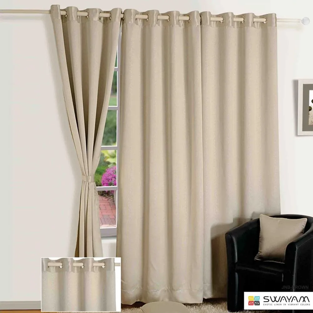 Swayam Cream Paisley J&B Blackout Eyelet Door Curtain Regular Size Door Curtains