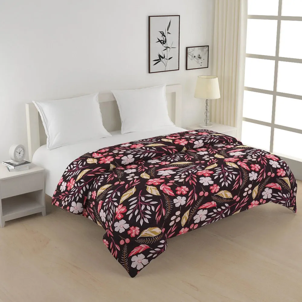 Swayam Dark Flora Multicolor Blended Cotton Heavy Double Bed Comforter