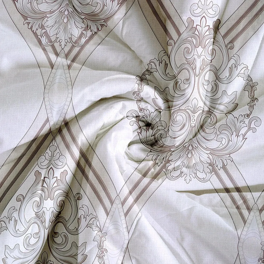 Swayam Ethnic Motif Brown & White Blended Cotton Double Bed Comforter