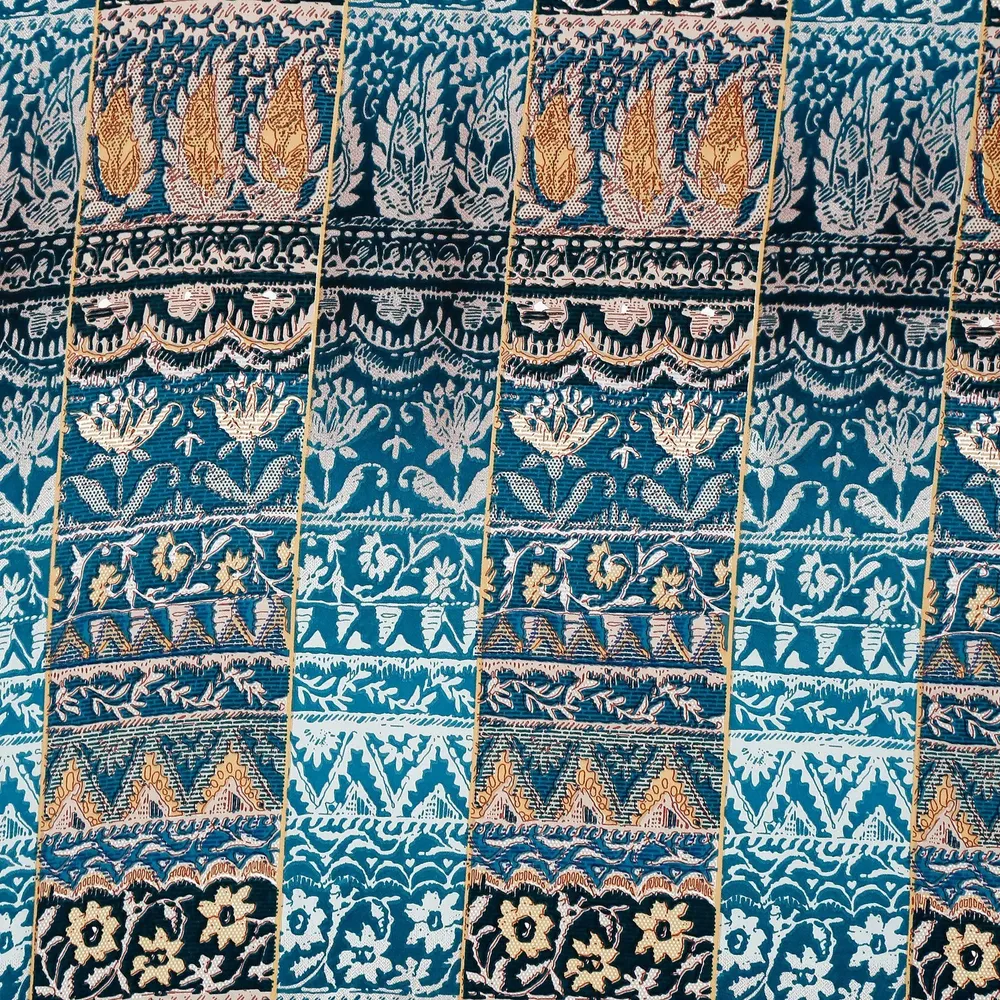 Swayam Ethnic Motif Design 350 GSM Blended Cotton Double Winter Quilt , Blue and Orange