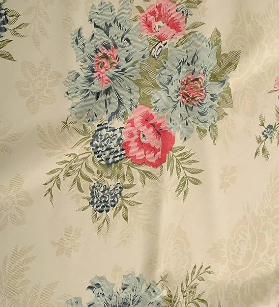 Swayam Floral Beige Sigma Eyelet Door Curtain Regular Size Door Curtains