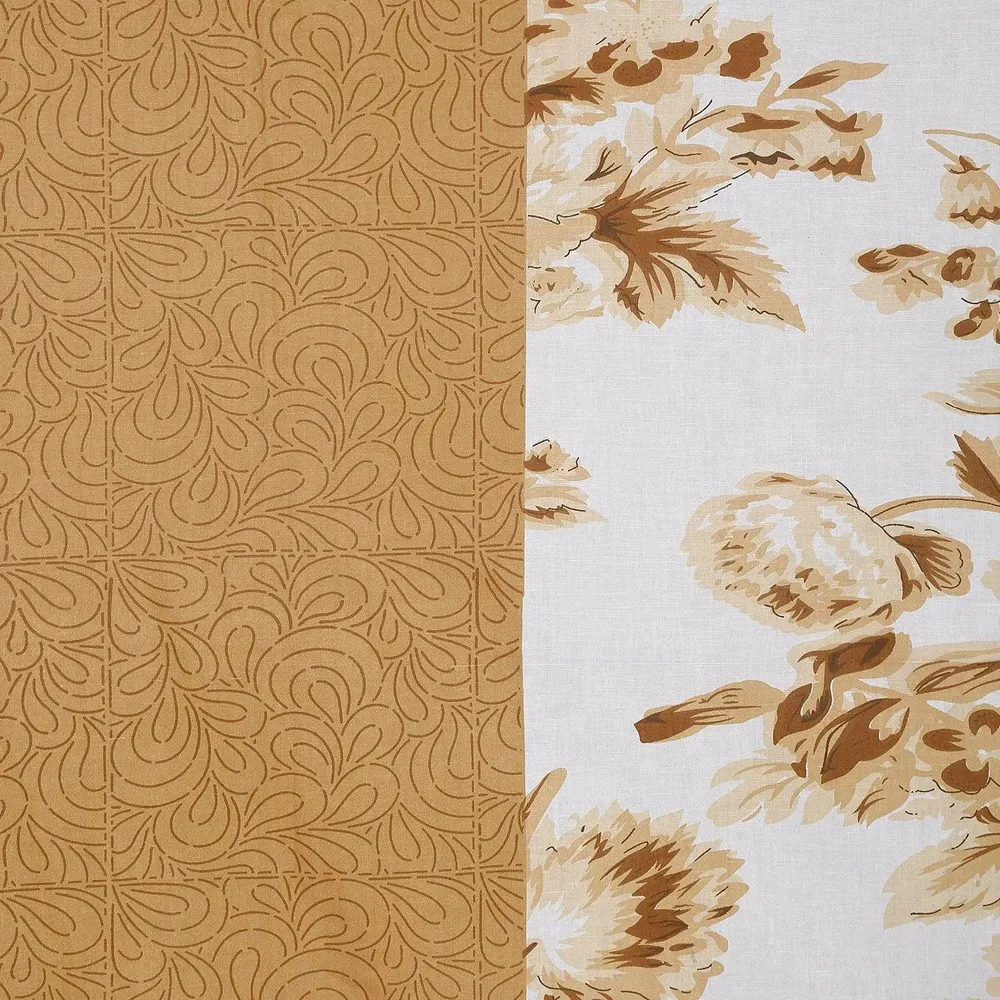 Swayam Floral Design 120 GSM Pure Cotton Double Size AC Comforter , Yellow and White