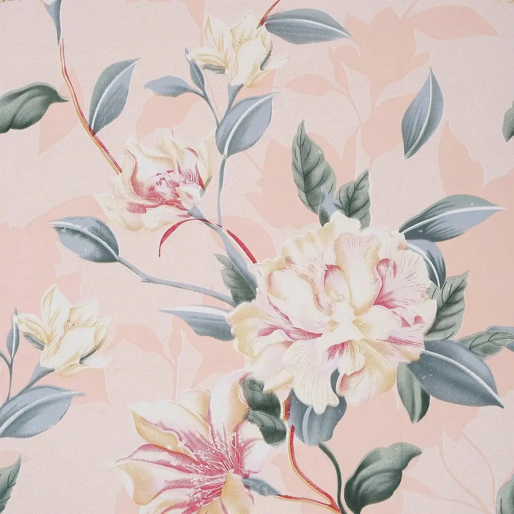 Swayam Floral Design 150 GSM Blended Cotton Double AC Comforter , Peach and Green