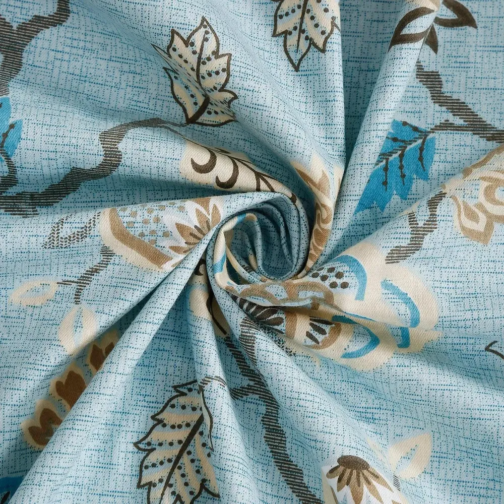 Swayam Floral Design 150 GSM Pure Cotton Double Size AC Comforter , Blue and Grey