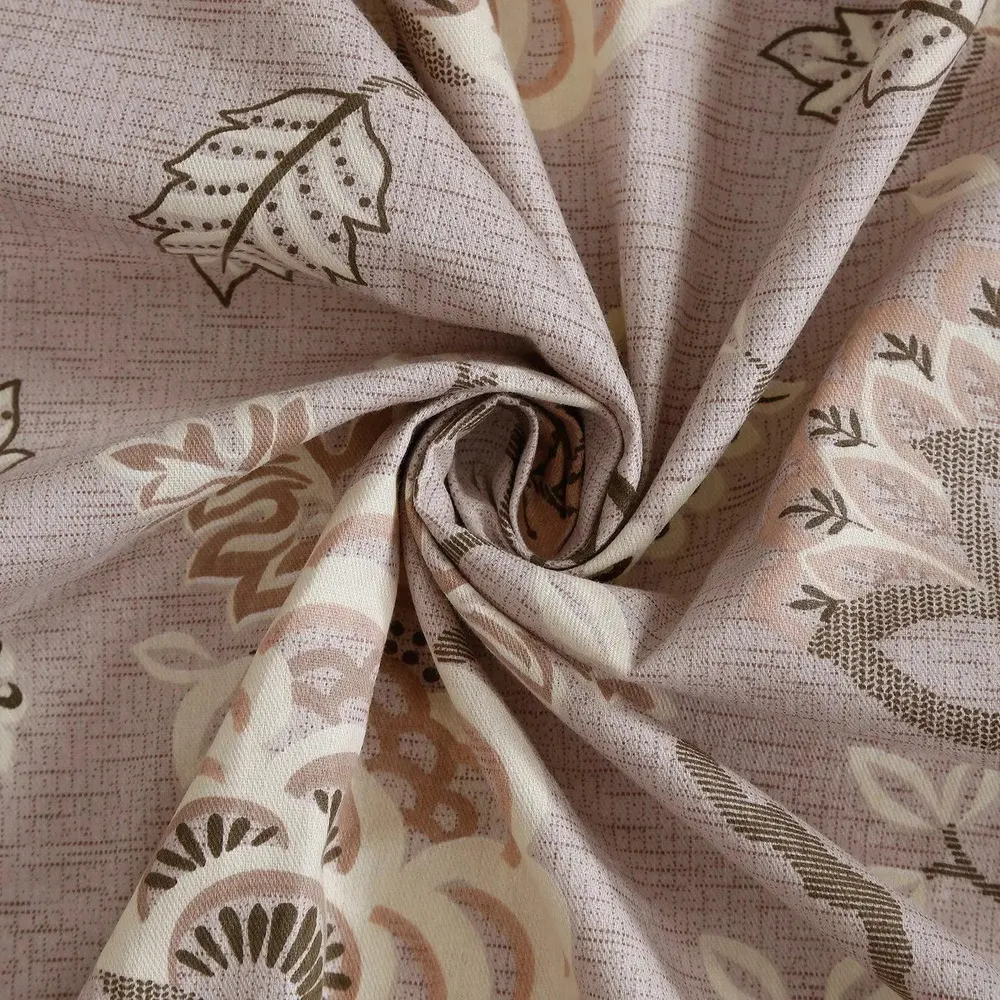 Swayam Floral Design 350 GSM Pure Cotton Double Winter Quilt , Beige and Brown