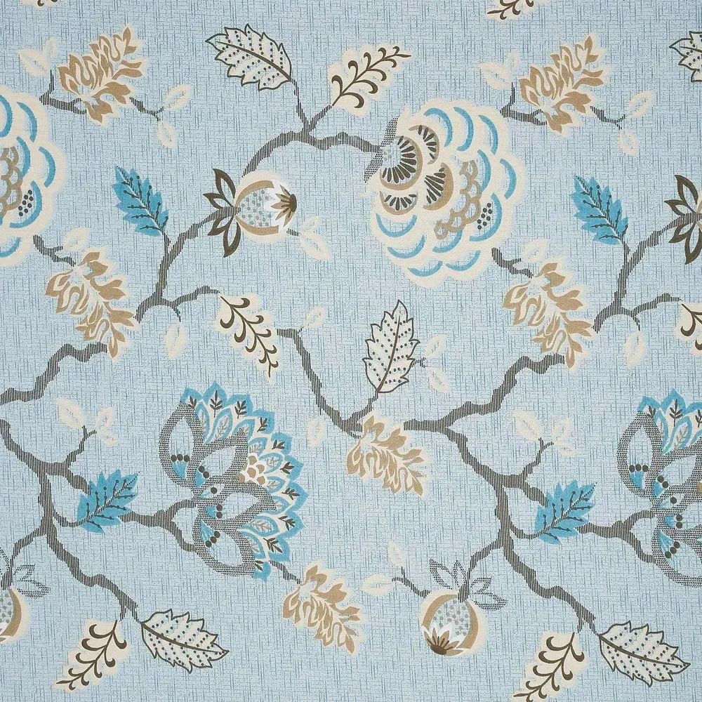 Swayam Floral Design 350 GSM Pure Cotton Double Winter Quilt , Blue and Grey