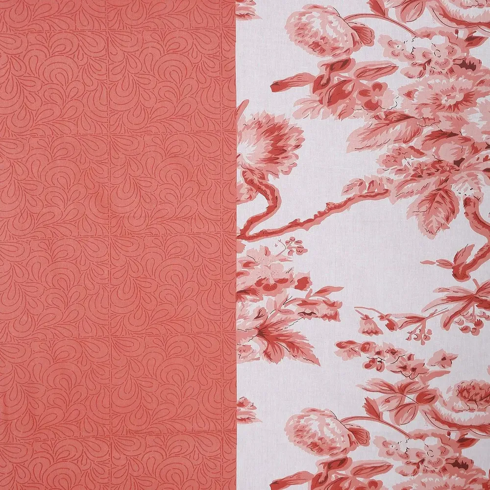Swayam Floral Design 350 GSM Pure Cotton Double Winter Quilt , Orange and White