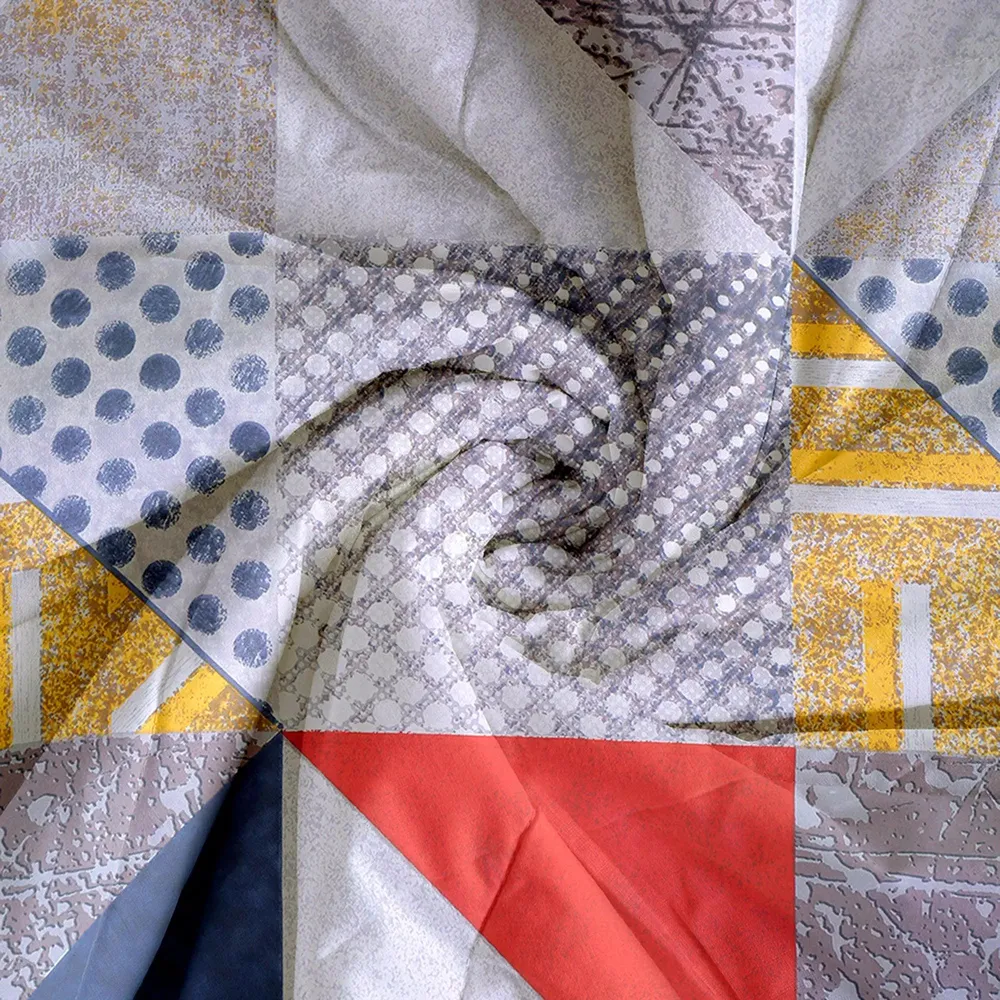 Swayam Geometric & Abstract Multicolor Blended Cotton Heavy Double Bed Comforter
