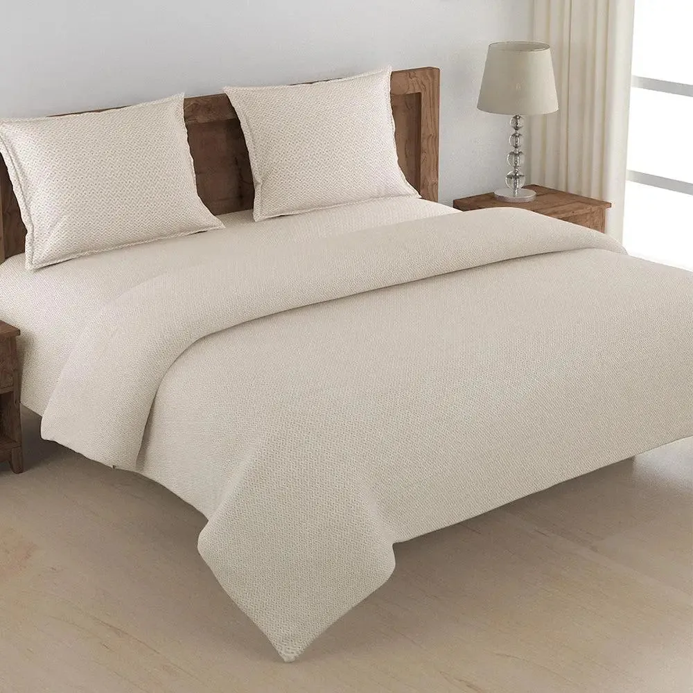 Swayam Geometric Design 150 GSM Pure Cotton Double Size AC Comforter , Beige