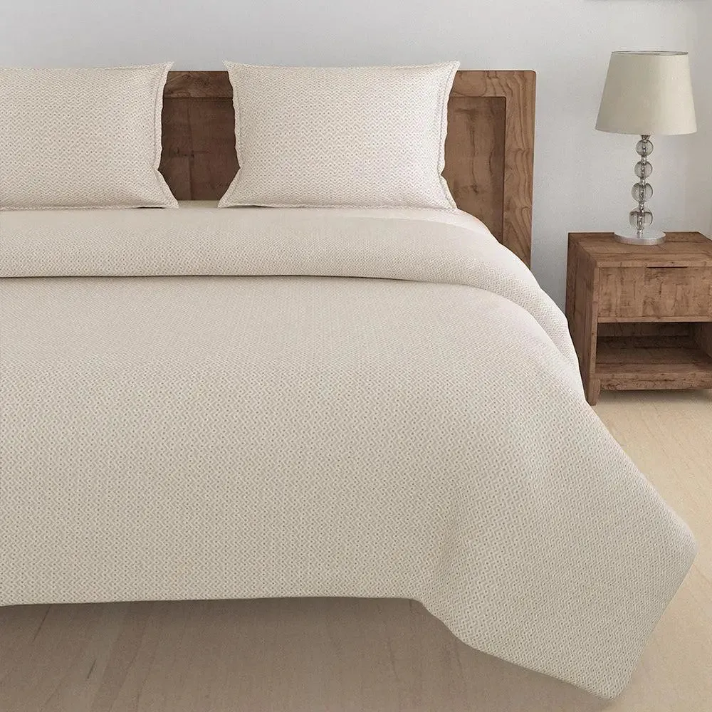 Swayam Geometric Design 150 GSM Pure Cotton Double Size AC Comforter , Beige
