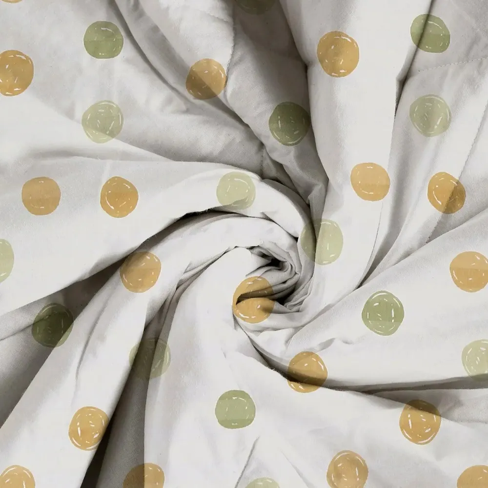 Swayam Geometric Design 150 GSM Pure Cotton Double Size AC Comforter , Dark Green and Brown