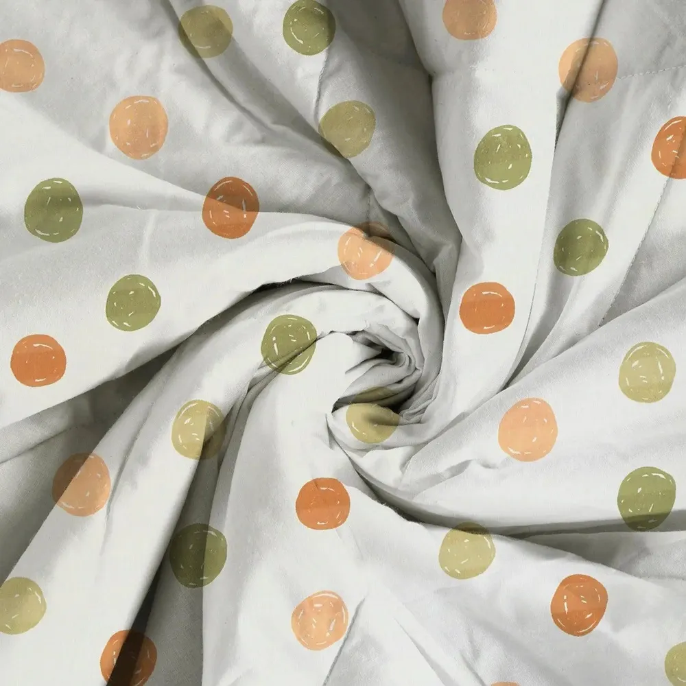 Swayam Geometric Design 150 GSM Pure Cotton Double Size AC Comforter , Green and Orange