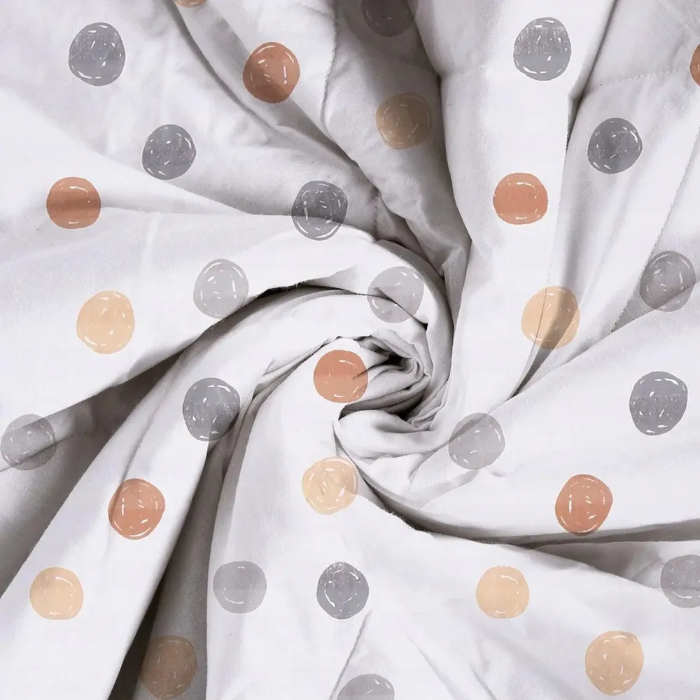 Swayam Geometric Design 150 GSM Pure Cotton Double Size AC Comforter , Grey and Orange