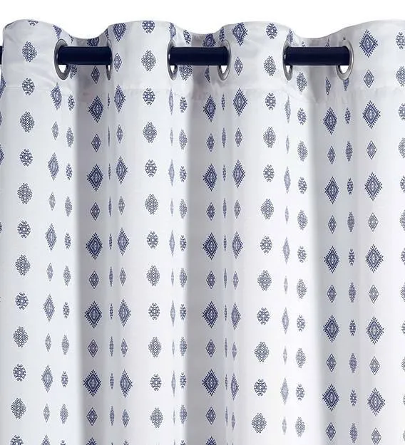 Swayam Geometric White Sigma Eyelet Door Curtain Regular Size Door Curtains