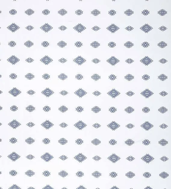 Swayam Geometric White Sigma Eyelet Window Curtain