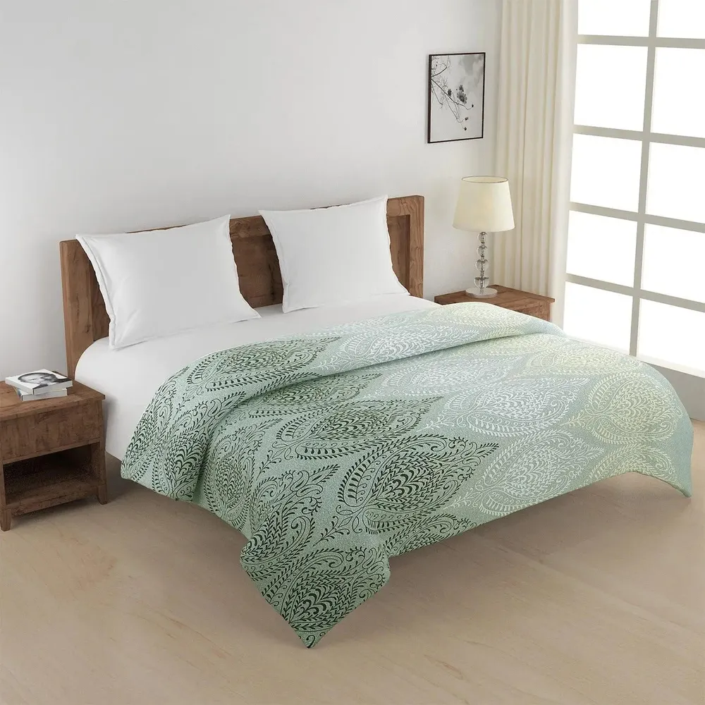 Swayam Green Traditional Art Pure Cotton Double Bed Comforter