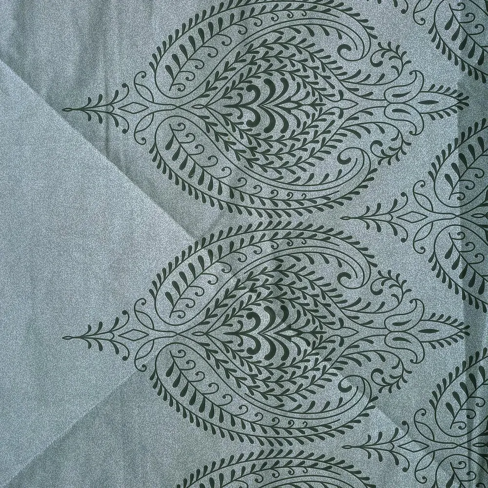 Swayam Green Traditional Pattern Double Bed Winter Quilt