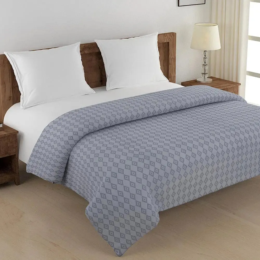 Swayam Grey Diamond Pattern Double Bed Winter Quilt