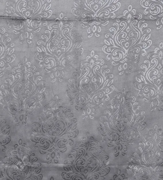Swayam Grey Motif J&B Blackout Eyelet Door Curtain Long Door Curtains