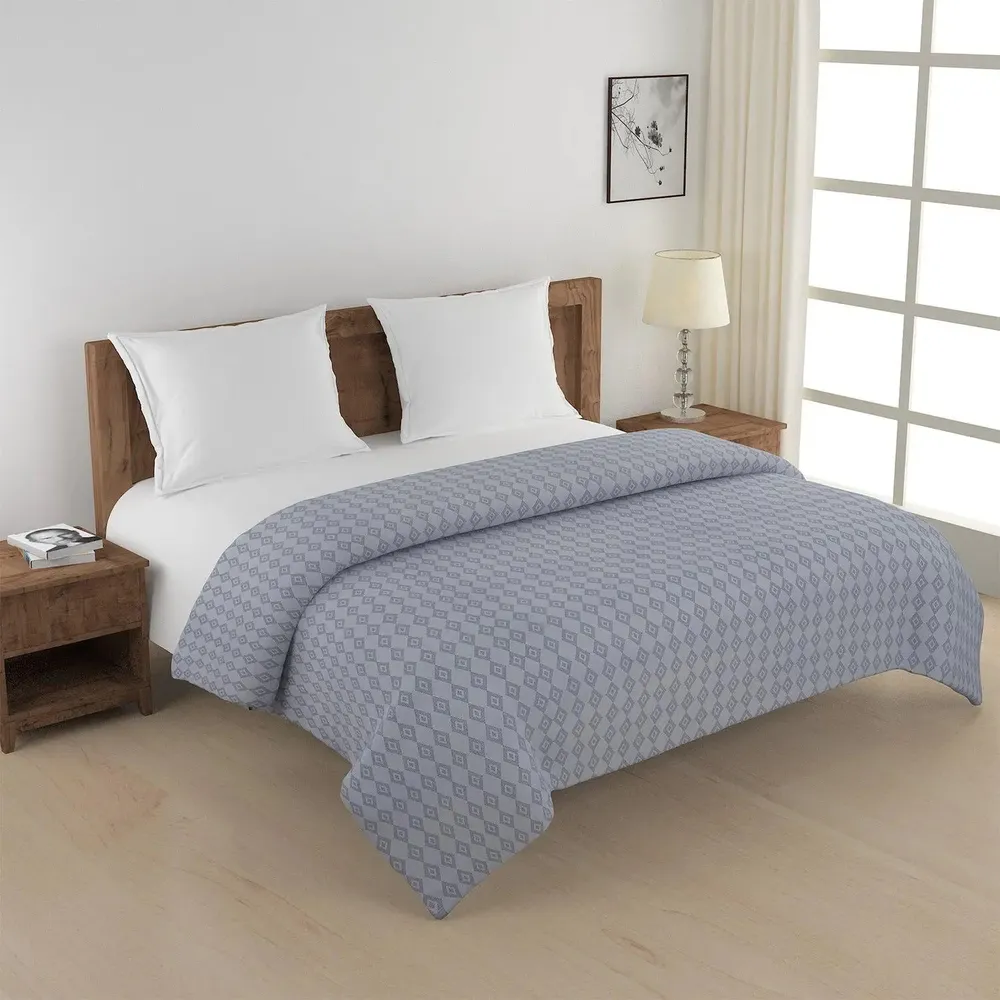 Swayam Grey  Traditional Art Pure Cotton Double Bed Comforter