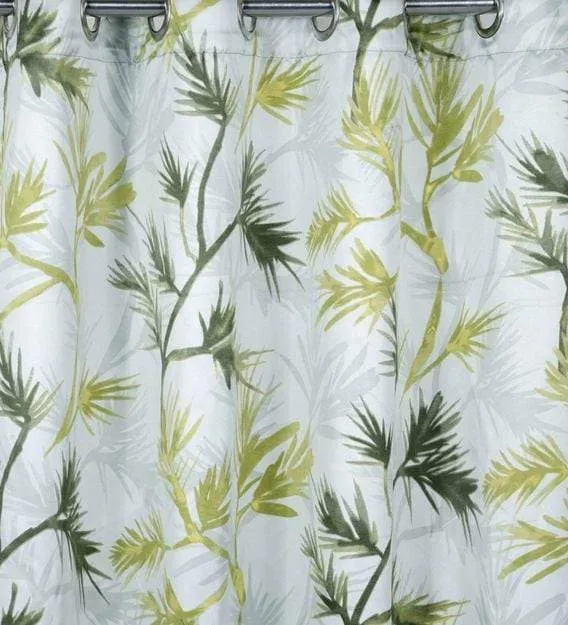 Swayam Leaf Sea Green Sigma Eyelet Door Curtain Regular Size Door Curtains