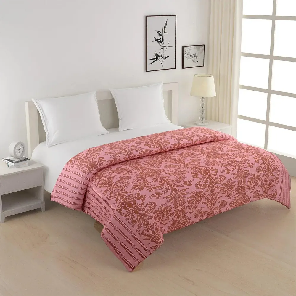 Swayam Lilac Ethnic Pattern Pure Cotton Double Bed Comforter