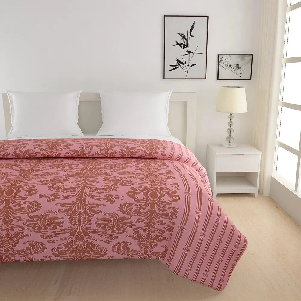 Swayam Lilac Ethnic Pattern Pure Cotton Double Bed Comforter