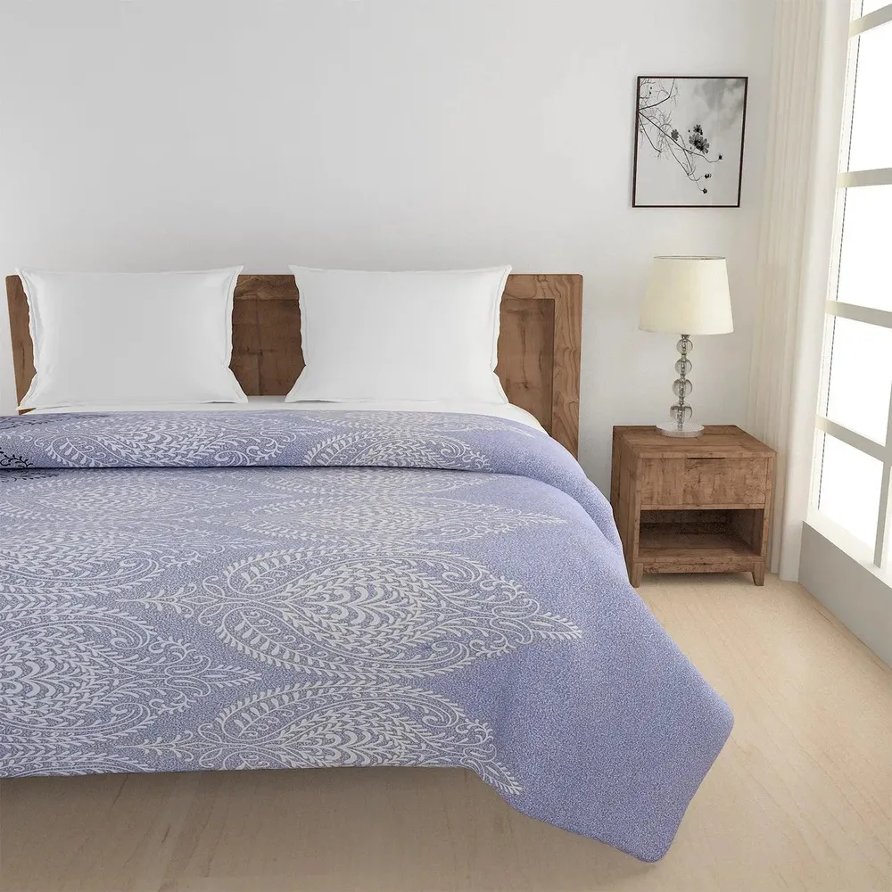 Swayam Lilac Traditional Art Pure Cotton Double Bed Comforter