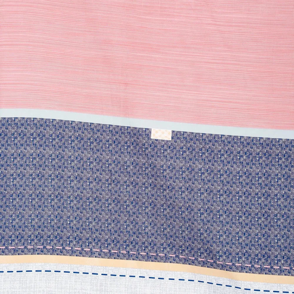 Swayam Linear Design Pink &amp; Blue Blended Cotton Double Bed Comforter