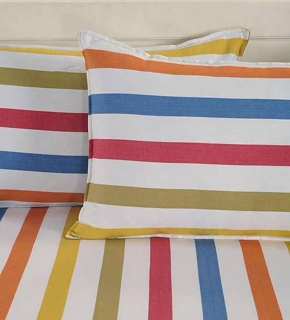 Swayam Magical Linea Striped Green & White Double Bedsheet Double Bedsheet (90 x 108 Inch)