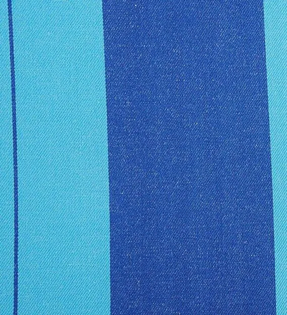Swayam Magical Linea Striped Navy Blue Fitted Double Bedsheet