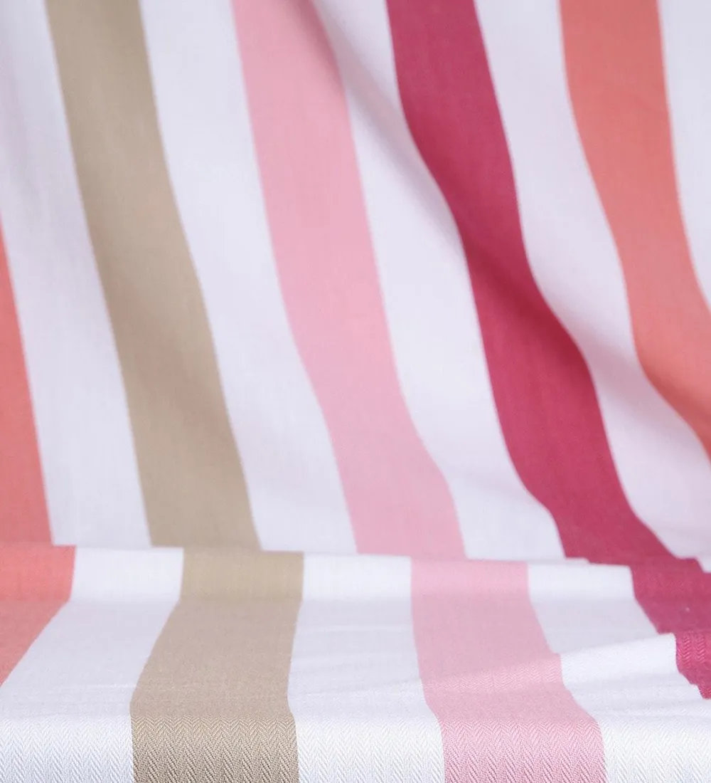 Swayam Magical Linea Striped Pink & Magenta Fitted Double Bedsheet