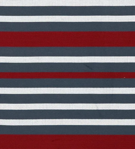 Swayam Magical Linea Striped Red & Navy Blue Fitted Double Bedsheet