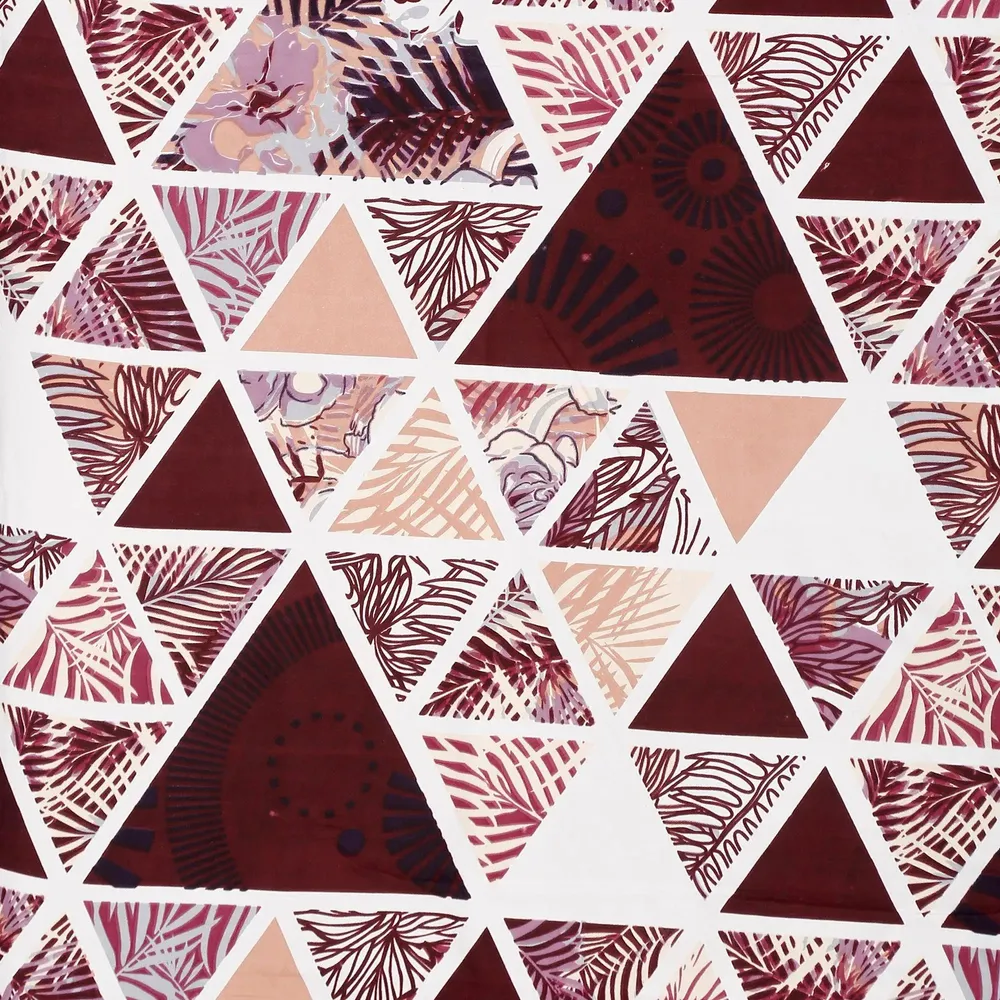 Swayam Maroon Triangles Designer Blended Cotton Double Bed Comforter
