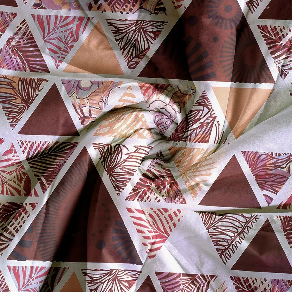 Swayam Maroon Triangles Designer Blended Cotton Double Bed Comforter