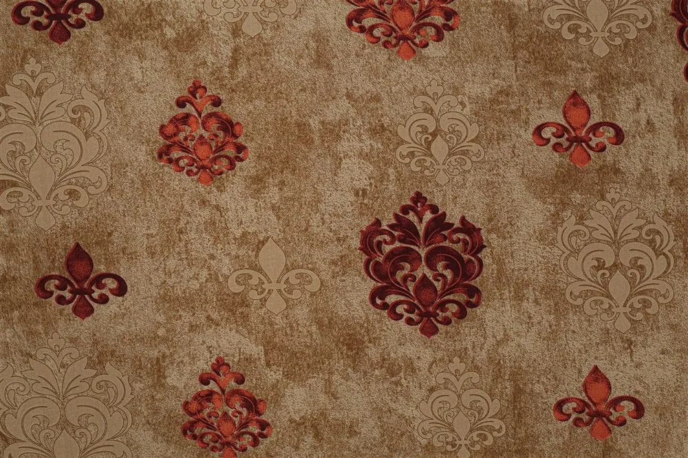 Swayam Merlot Color Print Zinnia Double Bedsheet with 2 pillow covers Double Bedsheet (90 x 108 Inches)