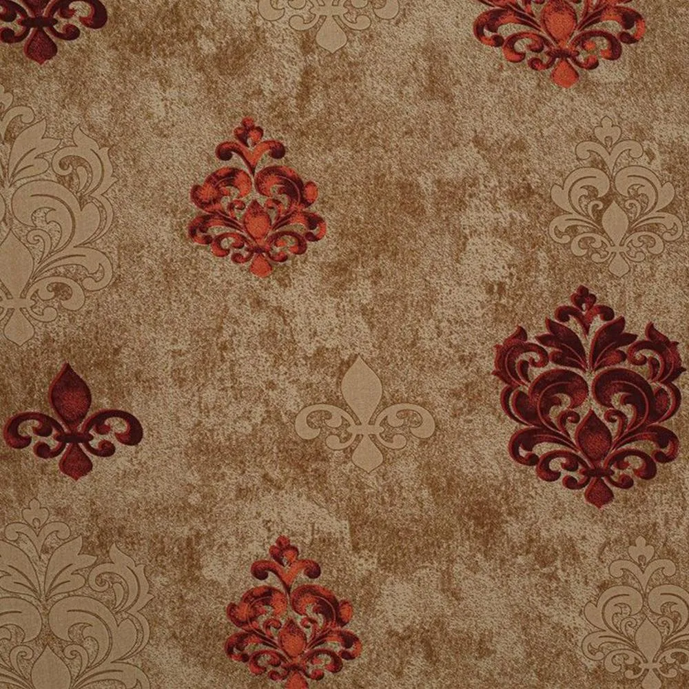 Swayam Merlot Color Print Zinnia Fitted Double Bedsheet