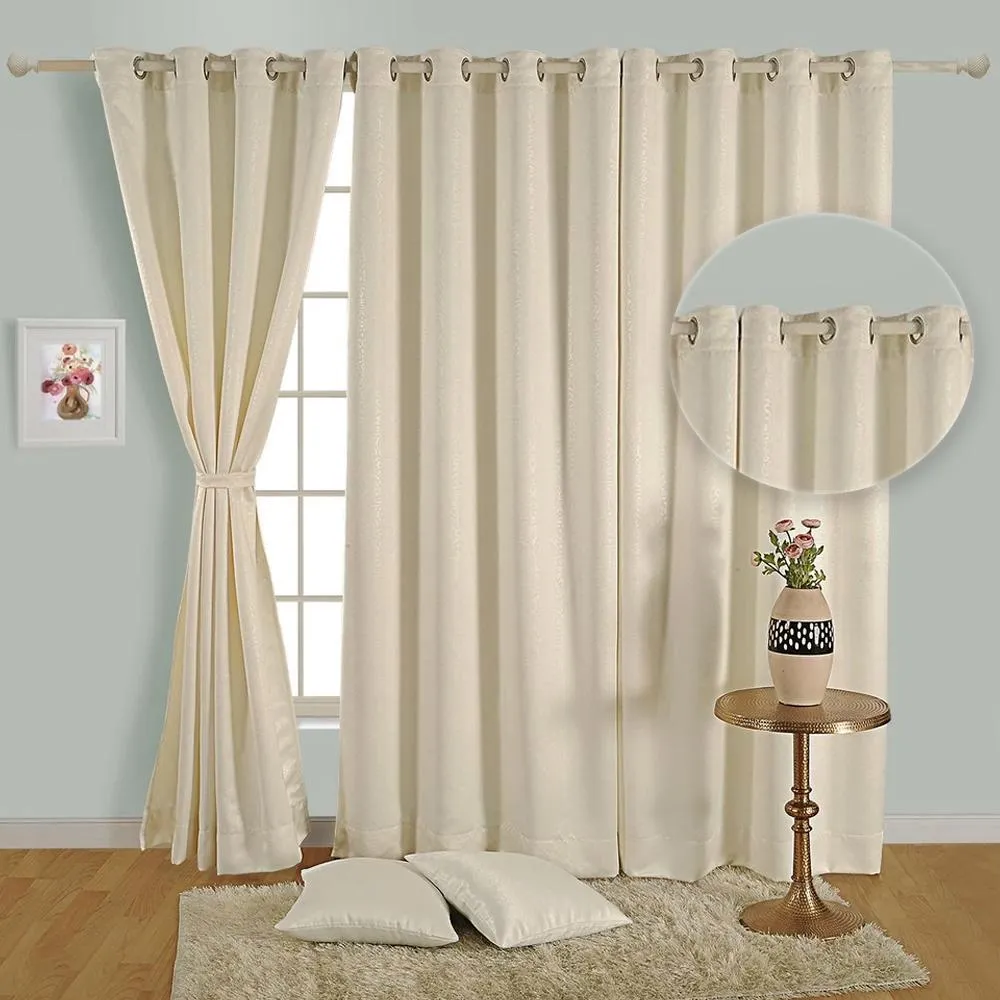 Swayam Off White Paisley J&B Blackout Eyelet Door Curtain Regular Size Door Curtains