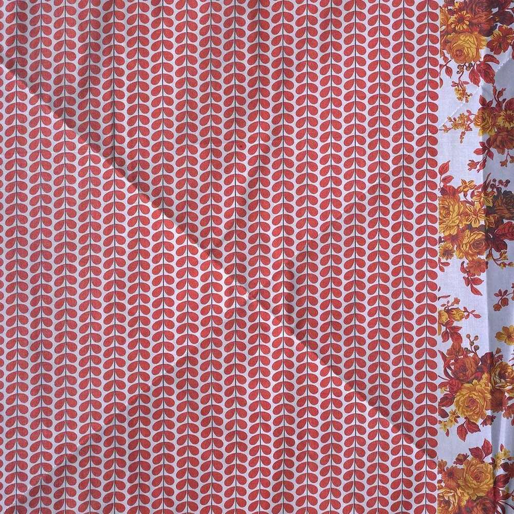Swayam Orange &amp; Yellow Floral Spree Pure Cotton Double Bed Comforter