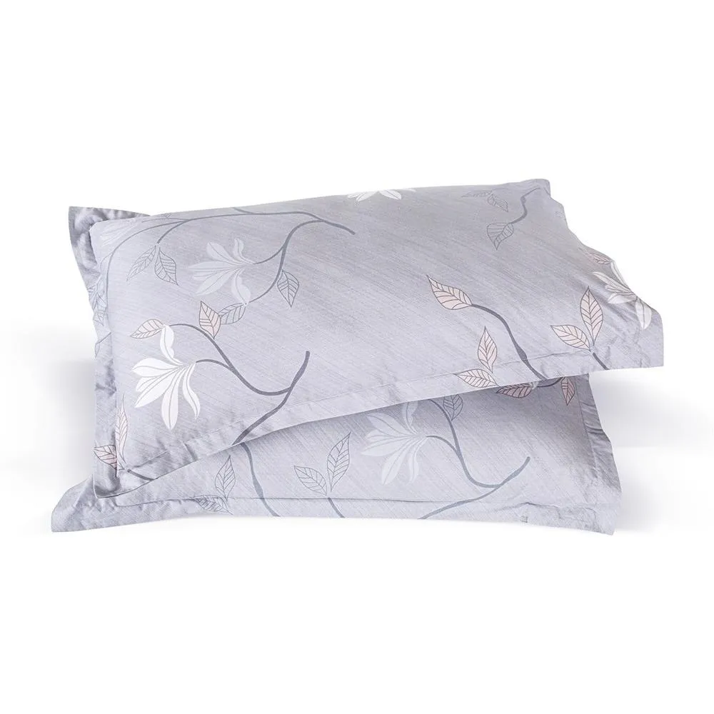 Swayam Pearl River White flower Veda Double Bedsheet with 2 pillow covers