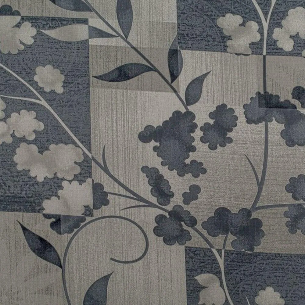 Swayam Petiole Grey Print Veda Fitted Bed Sheet with 2 pillow covers